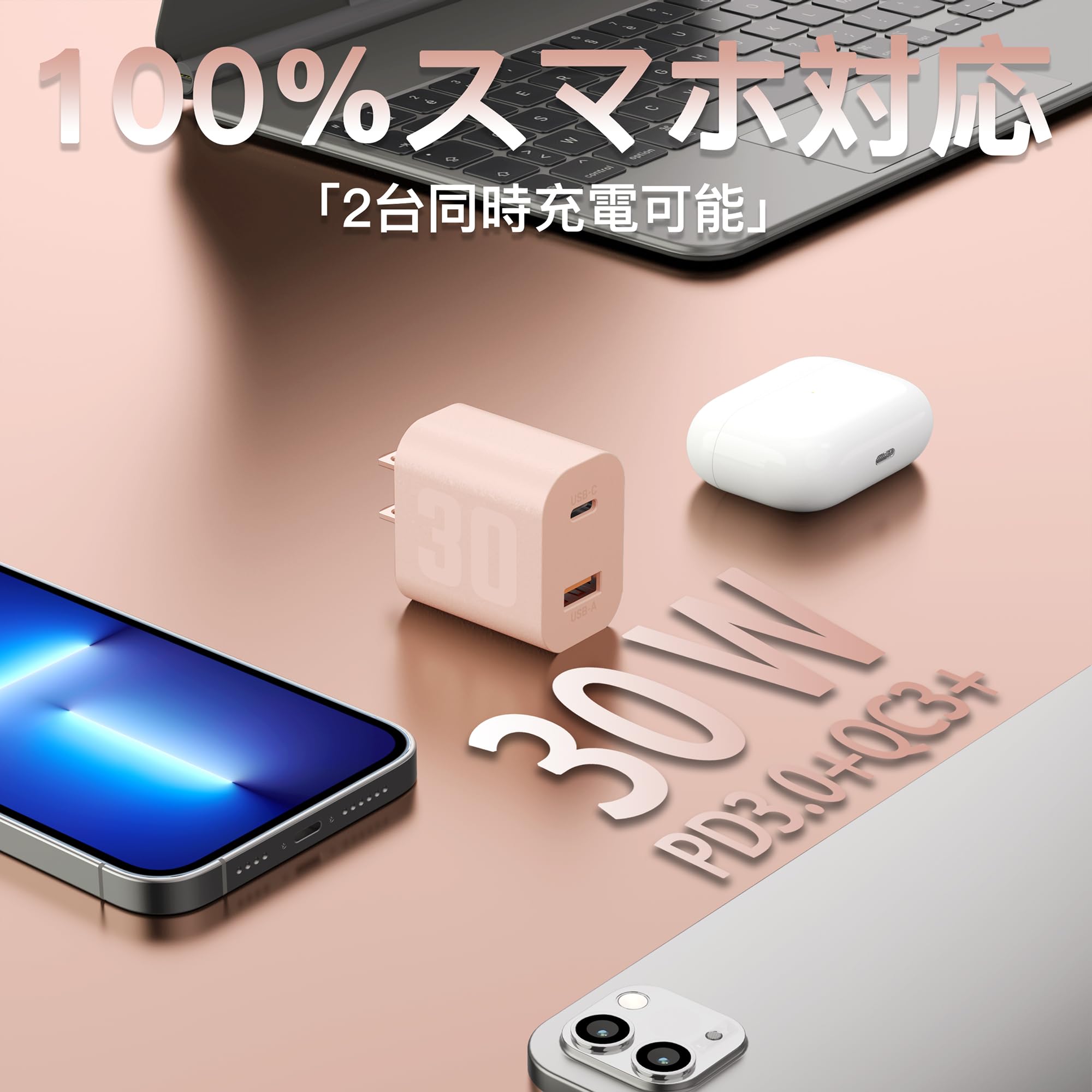 Amazon.co.jp: PD Charger, 30W Type C Rapid Charger, iPhone 5.9 ft